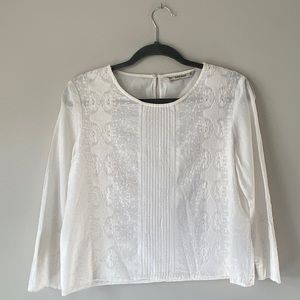 Zara embroidered blouse